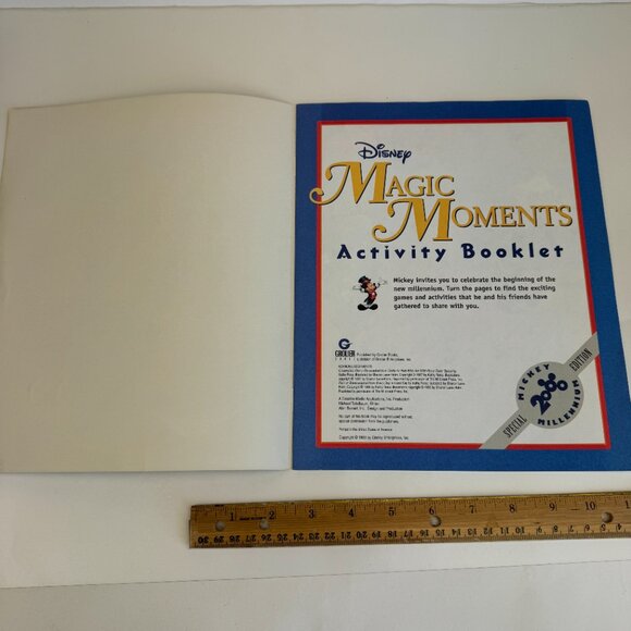 Vtg Mickey is Sixty Magazine Magic Moments Activity Booklet w Stickers Cert READ - Picture 11 of 12